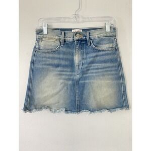FRAME Le High Mini Denim Jean Skirt Size 26 Light Wash Women's Skirt 100% Cotton